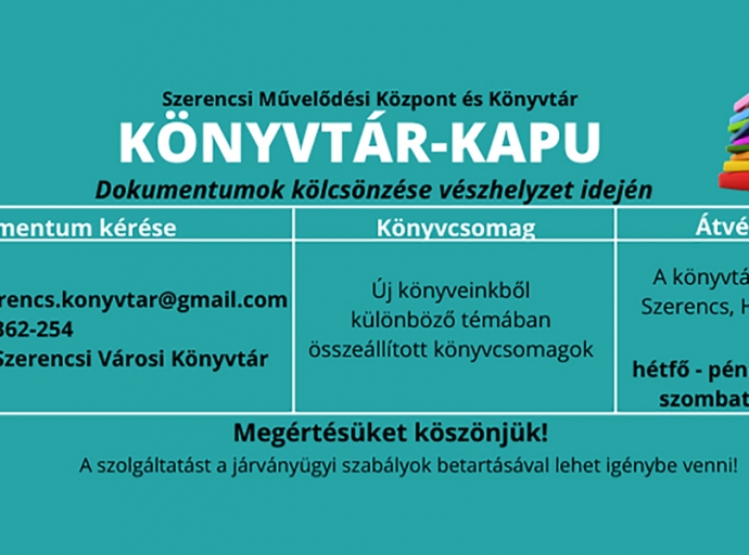 KÖNYVTÁR-KAPU avagy könyvkölcsönzés járvány idején